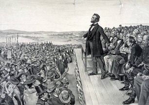 Abraham Lincoln delivers the Gettysburg Address, November 19, 1863